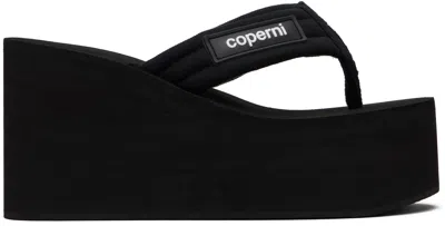 Coperni Women Branded Wedge Sandals In Black