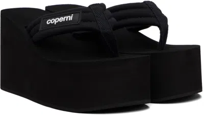 Coperni Women Branded Wedge Sandals In Black