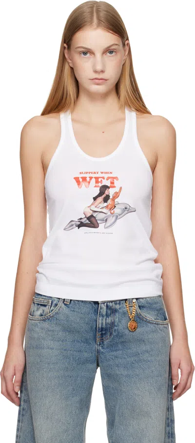 Stella Mccartney Stella Mc Cartney Jeff Koons Cotton Tank Top In White