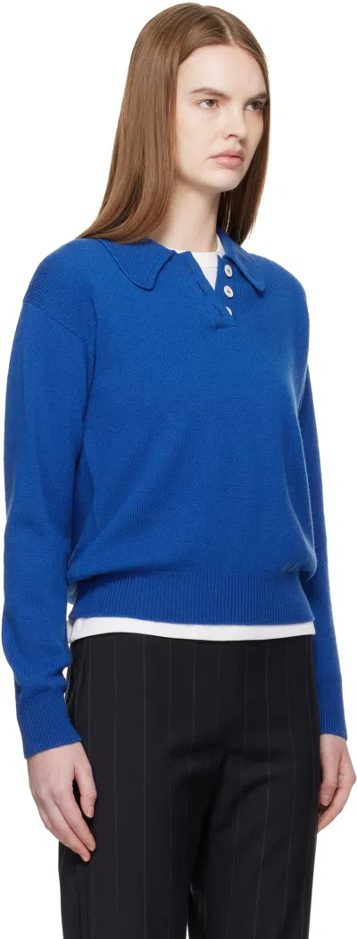 And-daughter Ssense Exclusive Blue Edith Polo In Blue