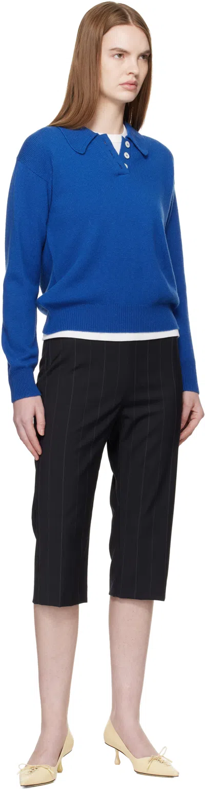 And-daughter Ssense Exclusive Blue Edith Polo In Blue