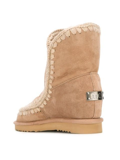 Shop Mou 'eskimo' Inner Wedge Boots - Brown