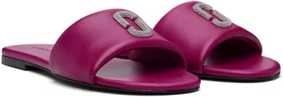 Marc Jacobs The Pave J Marc Snapshot Slide Sandals In Purple