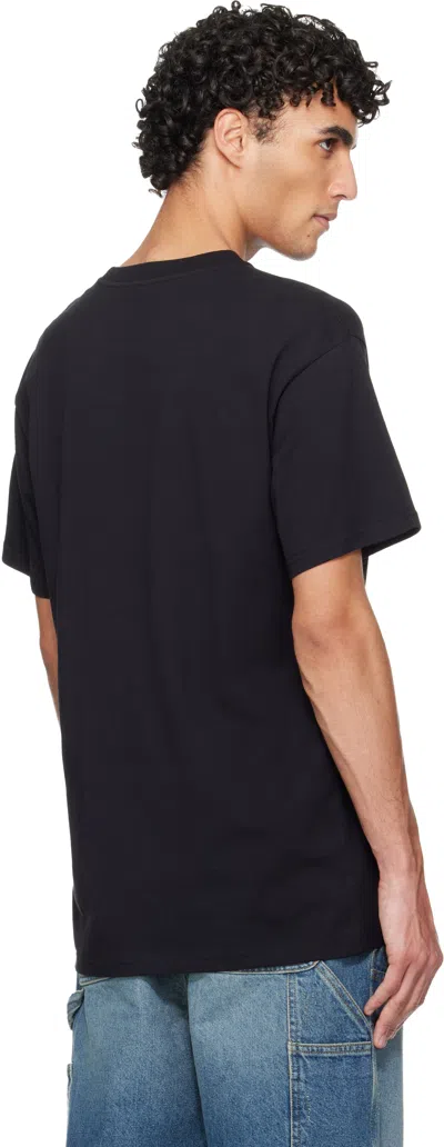 Carhartt Script Logo-embroidered T-shirt In Black