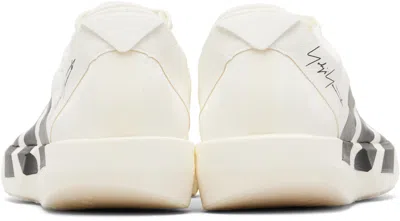 Y-3 White Black Adios 9 Mesh Elasticized Rubber-sole Sneakers In Black