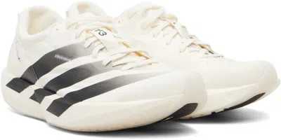 Y-3 White Black Adios 9 Mesh Elasticized Rubber-sole Sneakers In Black