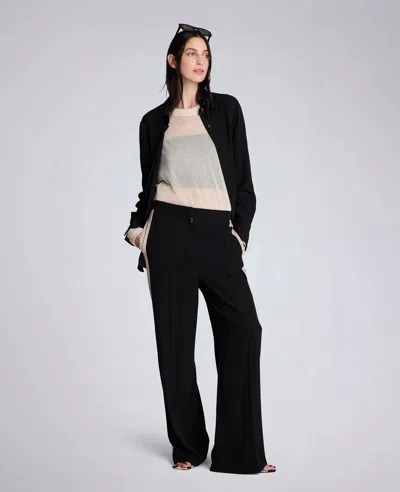 Kenneth Cole Oversized Button Front Shirt With Long Sleeves In Black