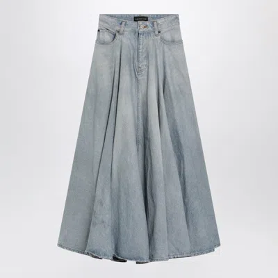 Balenciaga Maxi Skirt With Innovative Design And Five-pocket Style In Blue