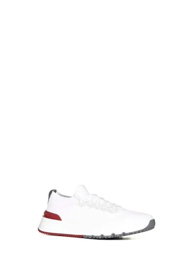 Brunello Cucinelli Low-top Knitted Sneakers In White