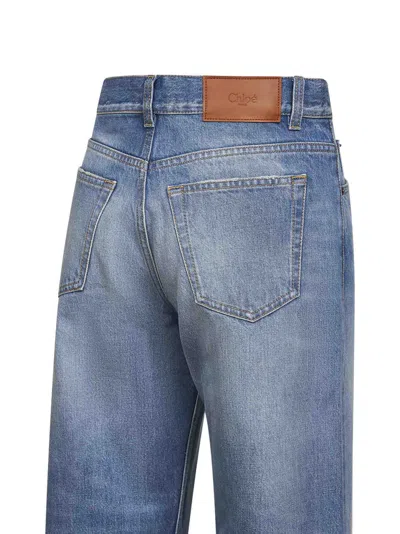 Chloé Women Dream Blue Denim High-rise Cropped Jeans In Multi