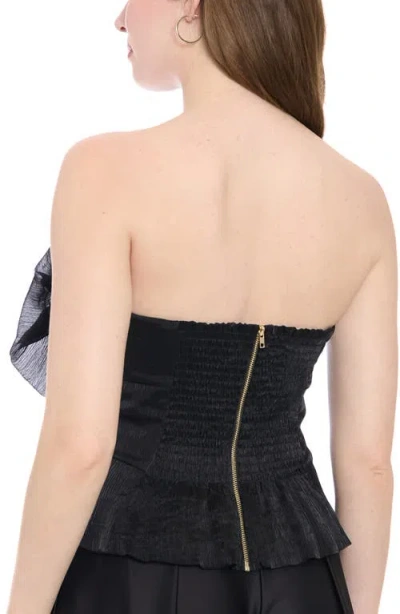 Muse Flower Organza Bustier In Black