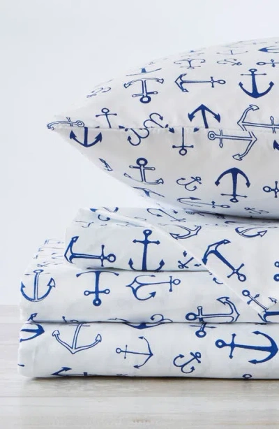 Woven & Weft Coastal Microfiber Sheet Set In Blue