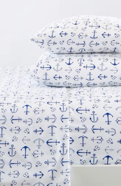 Woven & Weft Coastal Microfiber Sheet Set In Blue