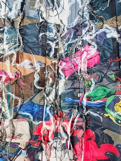 Borbala Textured Crew Neck Tank Top In Multi