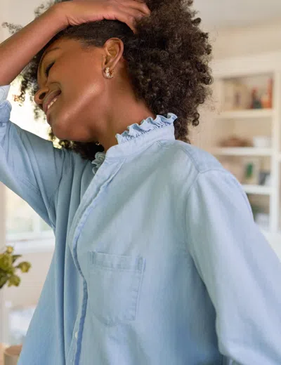 Frank & Eileen Eileen Ruffle In Blue