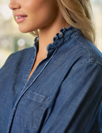 Frank & Eileen Eileen Ruffle In Blue