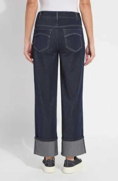 Lyssé Lysse Samara Cuffed Pull-on Wide Leg Jeans In Blue