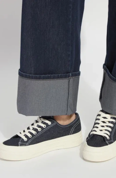 Lyssé Lysse Samara Cuffed Pull-on Wide Leg Jeans In Blue