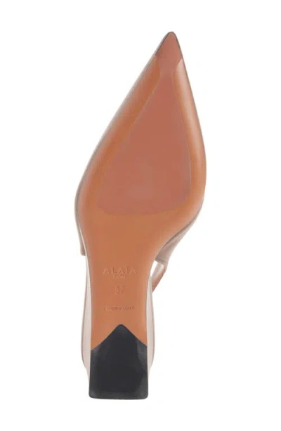Alaïa Cube 75 Satin Slingback Wedge Pumps In Neutral