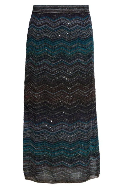 Missoni Viscose Skirt With Laminated Chevron Pattern In Multi