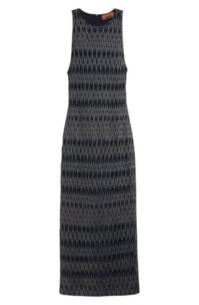 Missoni Zigzag-pattern Midi Dress In Blue | ModeSens