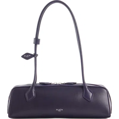 Alaïa Alaia Women Charcoal Suede Medium Le Teckel Shoulder Bag In Black