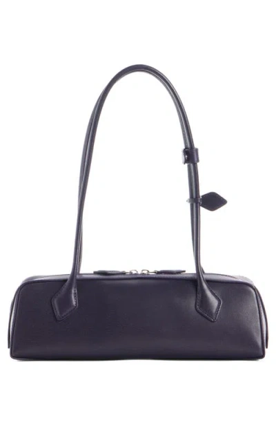 Alaïa Alaia Women Charcoal Suede Medium Le Teckel Shoulder Bag In Black