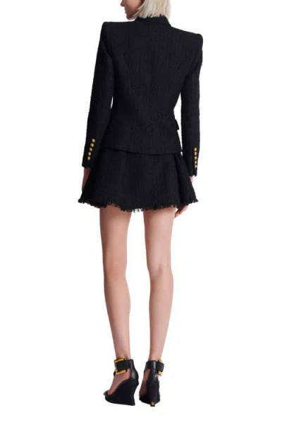 Balmain 6-button Tweed Jacket In Black