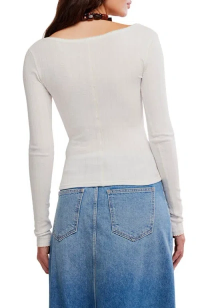 Free People End Game Pointelle Long Sleeve In White
