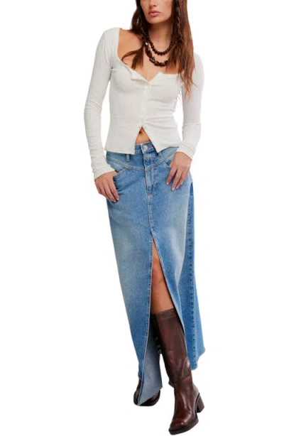 Free People End Game Pointelle Long Sleeve In White