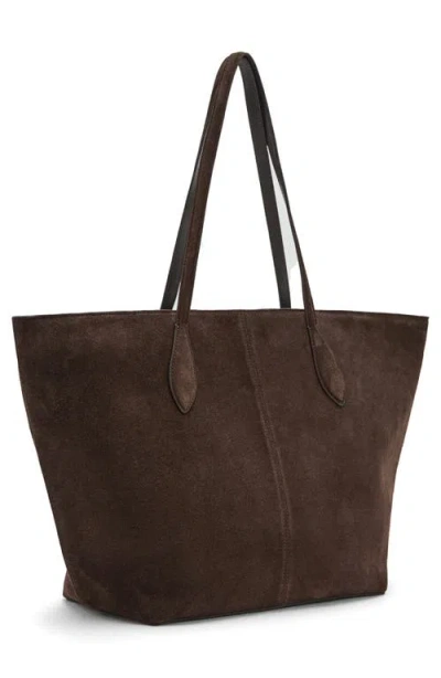 Mango Suede Shopper Bag In Brown