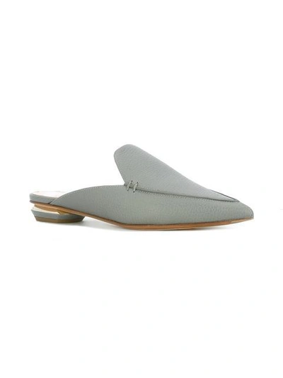 Shop Nicholas Kirkwood 18mm Beya Flat Mules - Grey