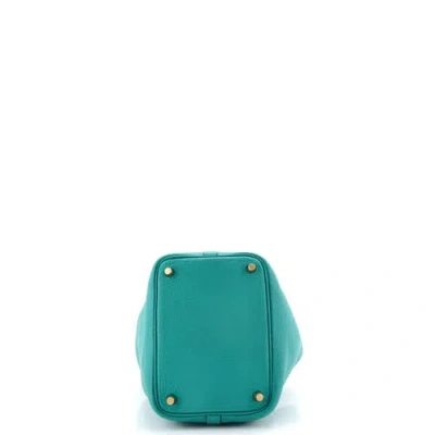 Pre-owned Hermes  Hermes Picotin Lock Bag Clemence Pm In Green