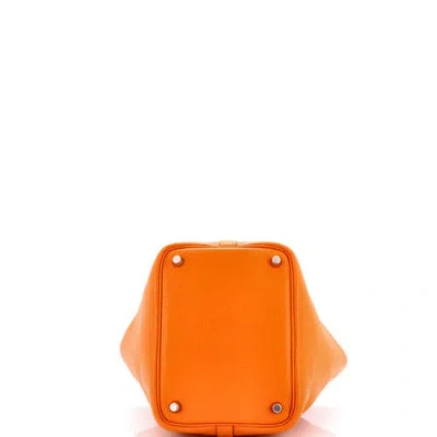 Pre-owned Hermes  Hermes Picotin Lock Bag Clemence Pm In Orange