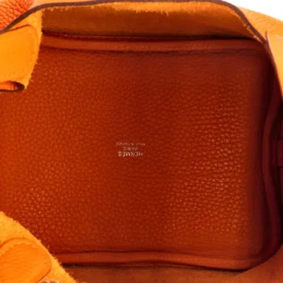 Pre-owned Hermes  Hermes Picotin Lock Bag Clemence Pm In Orange