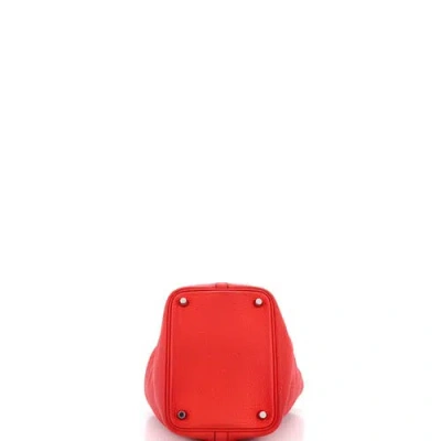 Pre-owned Hermes  Hermes Picotin Lock Bag Clemence Pm In Red