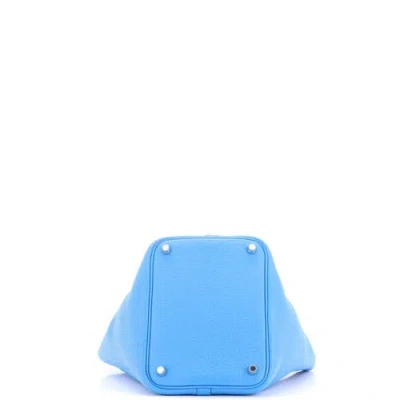 Pre-owned Hermes  Hermes Picotin Lock Bag Clemence Pm In Blue