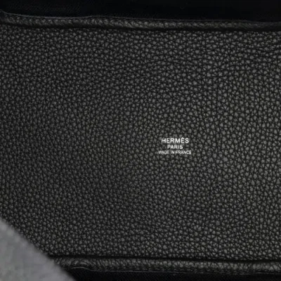 Pre-owned Hermes  Hermes Pursangle Tote Canvas With Leather In Black