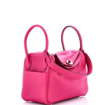 Pre-owned Hermes  Hermes Lindy Bag Evercolor 26 In Pink