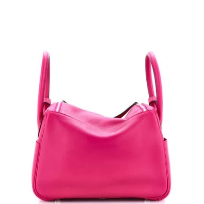 Pre-owned Hermes  Hermes Lindy Bag Evercolor 26 In Pink