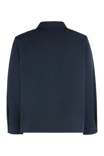 Apc A.p.c. Regis Cotton Blend Overshirt In Blue