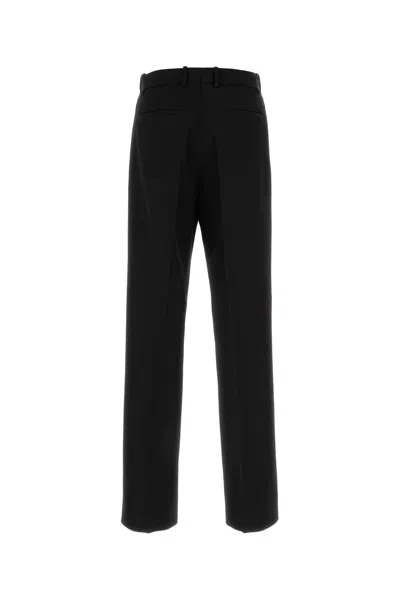 Jil Sander Gabardine Tailored Trousers Front Crease Belt Loops In Black