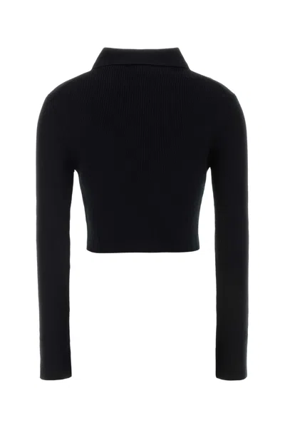 Jil Sander Cropped Cardigan Featuring Buttons And Ribbed Design In Black