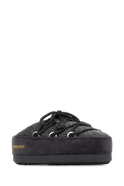 Moon Boot Grey Versatile Fashion Mule Shoes In Gray