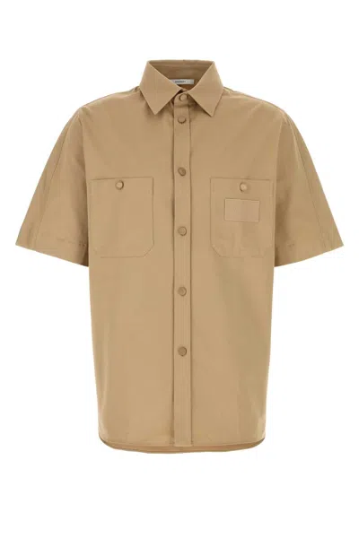 Givenchy Men Beige Cotton Shirt In Brown