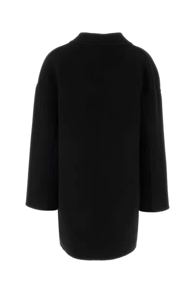 Gucci Wool Blend Reversible Coat Front Pockets Contrast In Black