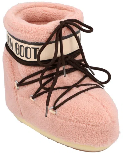 Moon Boot Icon Low Fleece Pink Snow Boot In Animal Print