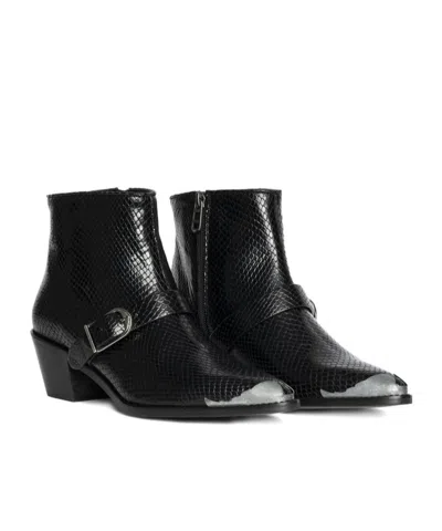 Zadig & Voltaire Tylow Wild Mirror Buckled Cowboy Boots In Blue