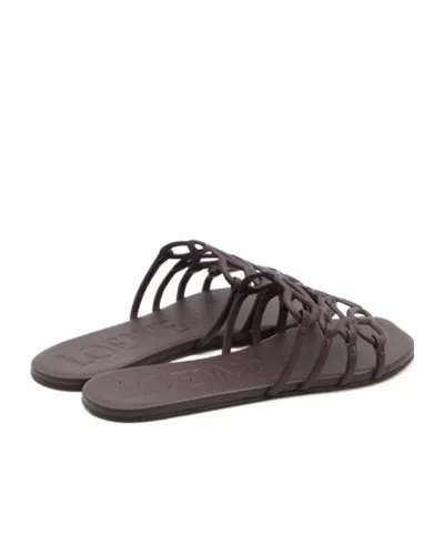 Loewe Leather Slides In Black