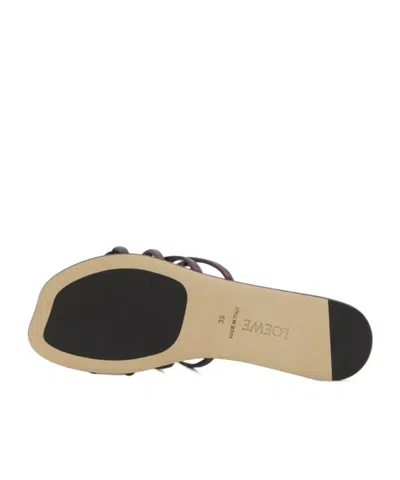 Loewe Leather Slides In Black